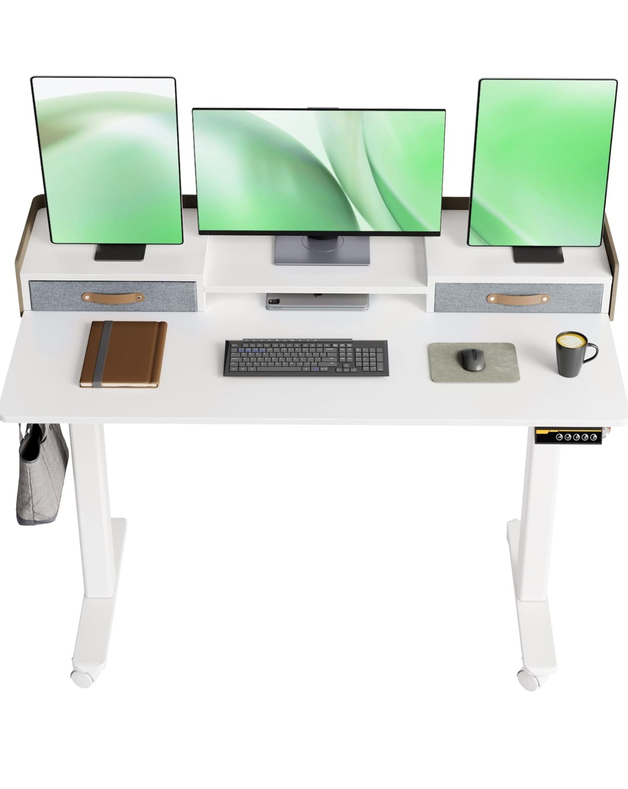 Electric Standing Desk with Drawers