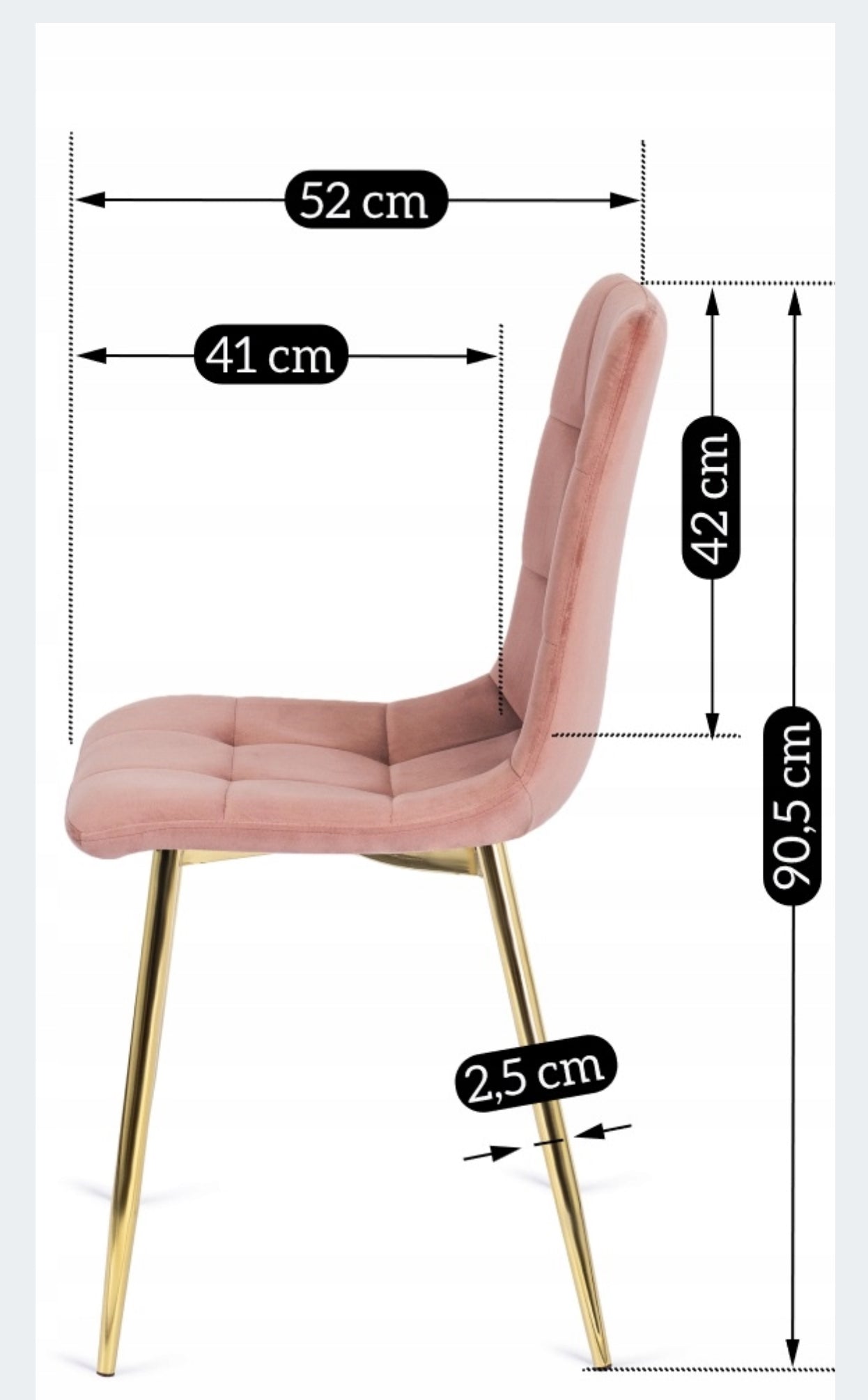 Set  of 4 velvet chairs gold legs