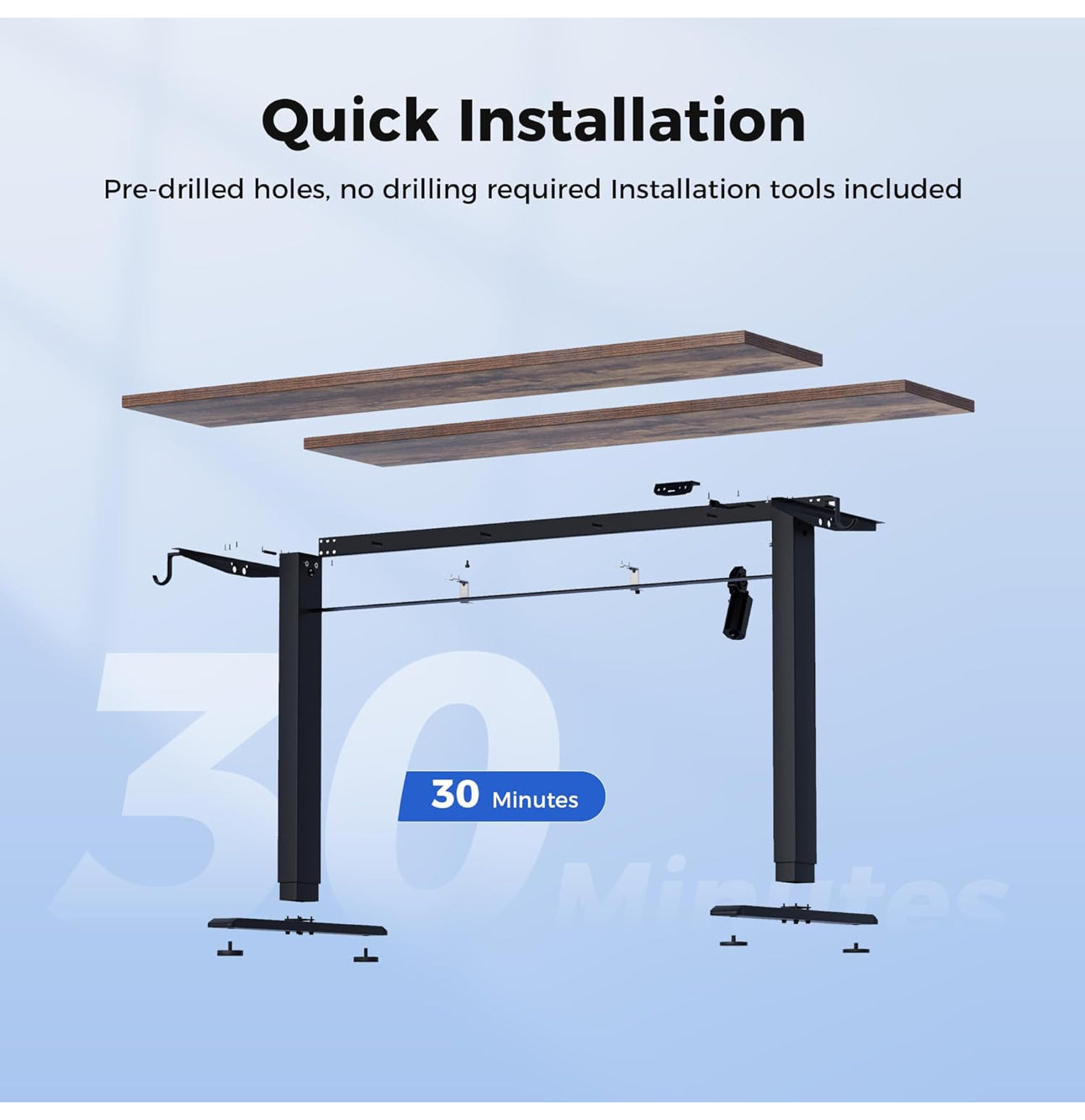 Electric Standing Desk, 100 x 60 cm Height Adjustable
