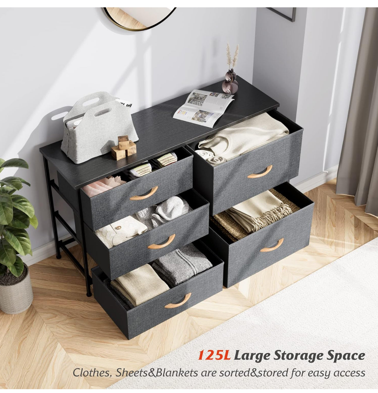Dresser for Bedroom with 5 Drawers