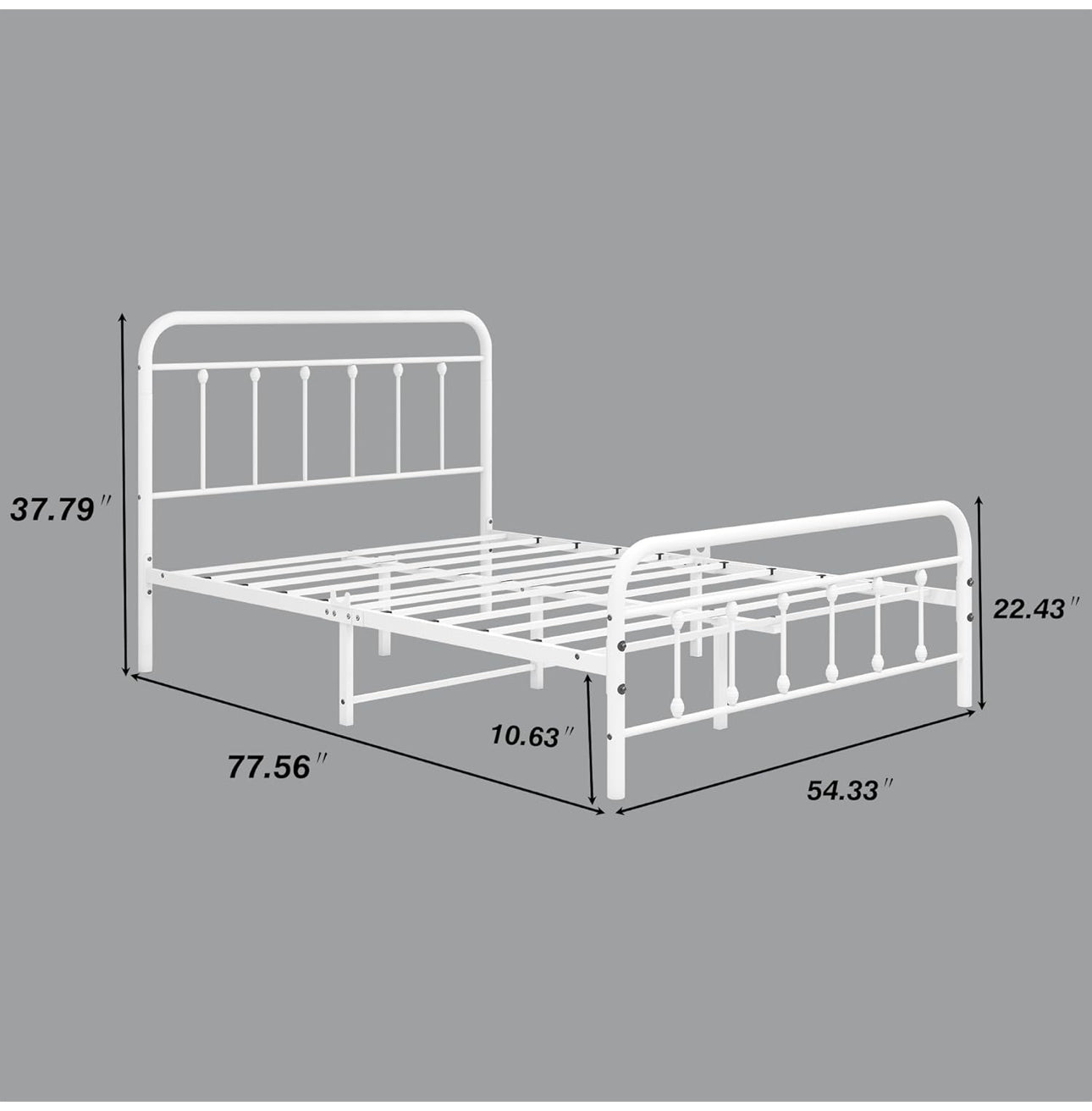 Double Bed Frame with Headboard and Footboard Storage Under Bed