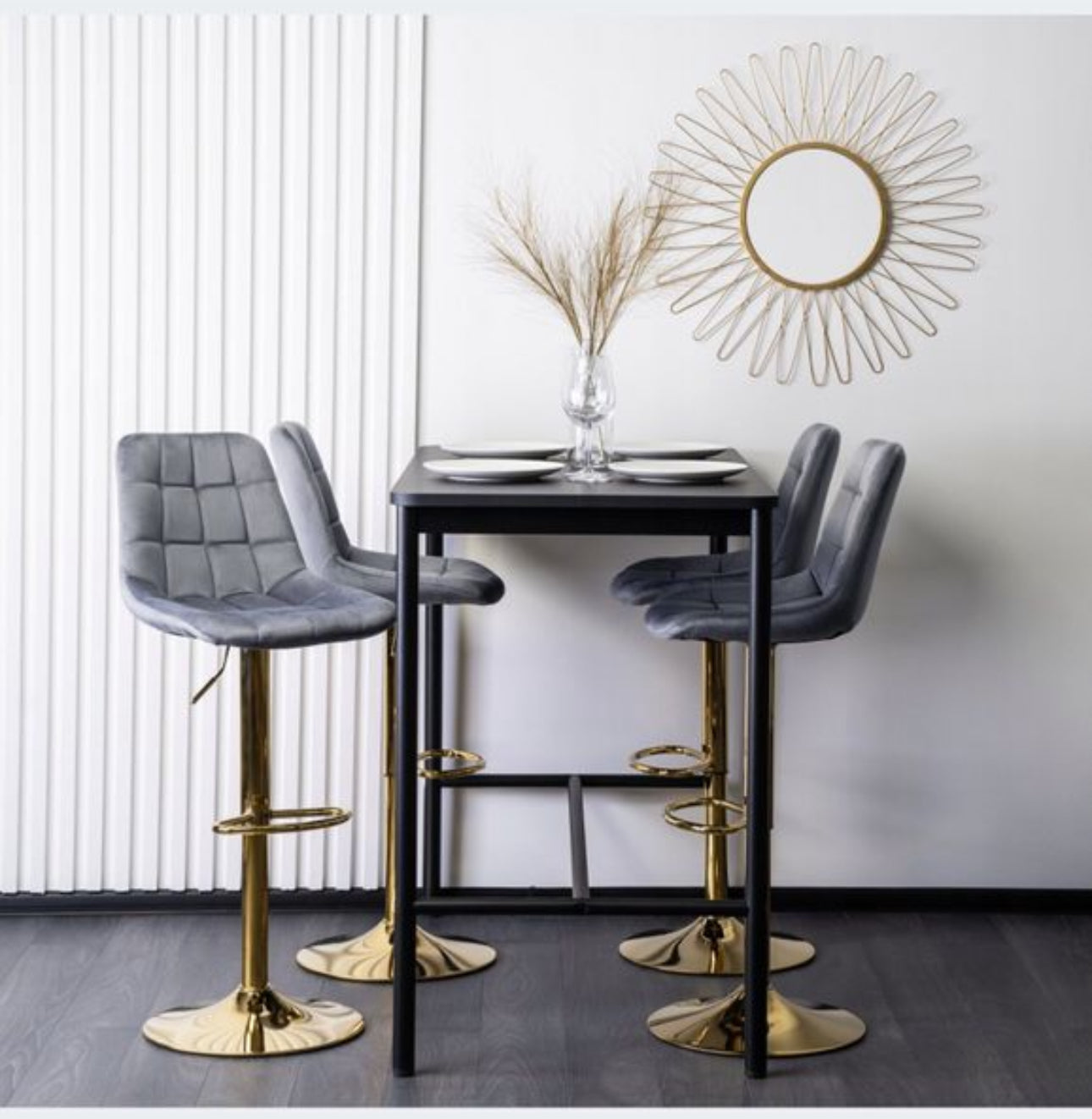 Set of 2 stools  shades of gray