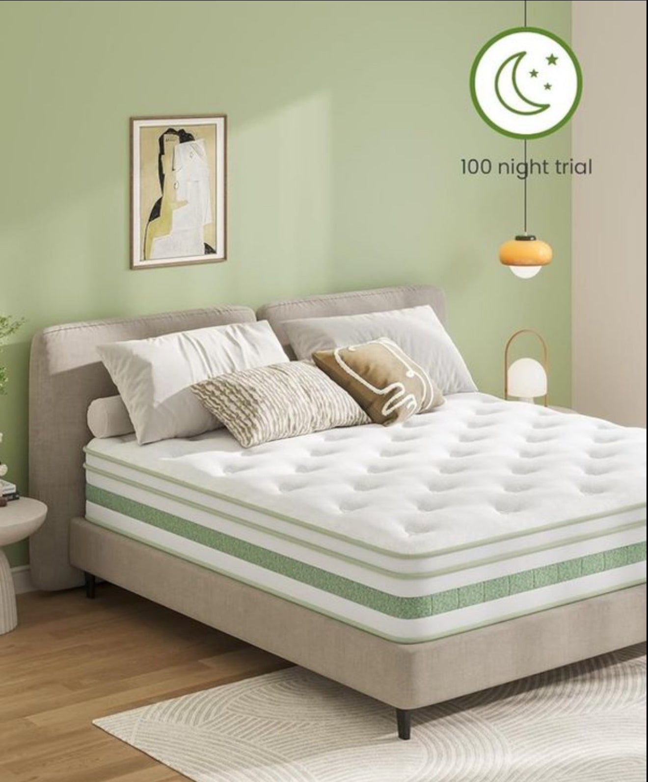 Double Mattresses 4FT6, 10 Inch Gel Memory Foam Pocket Sprung Hybrid Mattress, 7-Zone