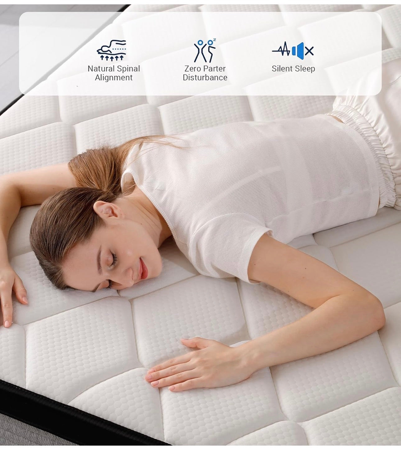 King Size Mattress 5FT, 10.6 Inch Gel Memory Foam Pocket Spring Hybrid, Medium Firm Orthopedic Mattress Back Pain Relief - Edge Support 150x200x27cm