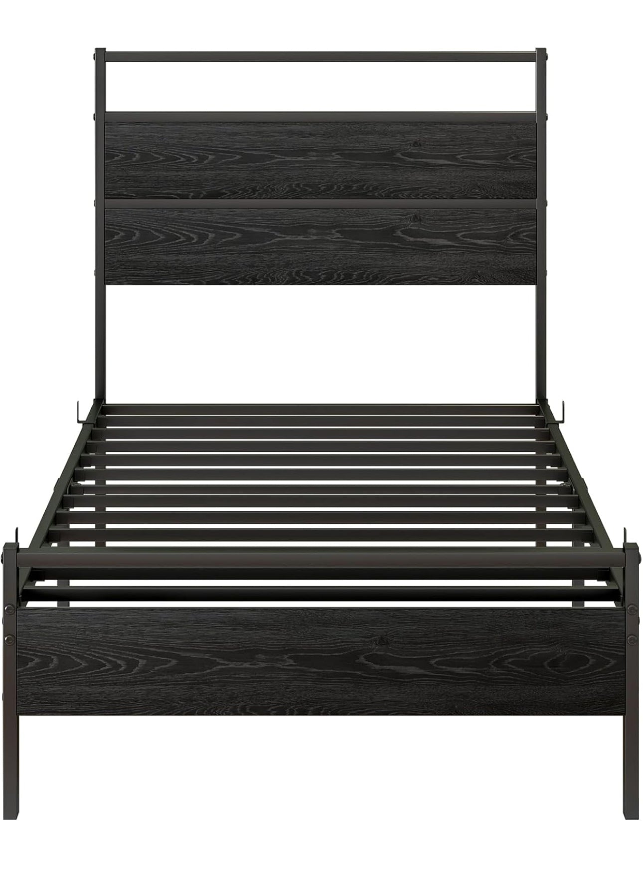 Single Bed Frames with Wood Headboard