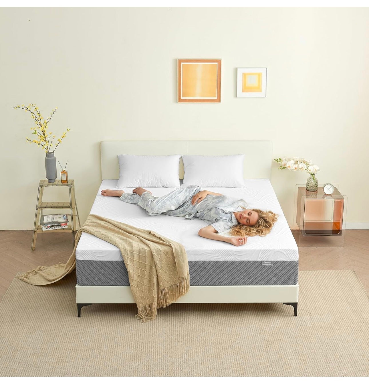 Mattress, 20cm Double Mattresses with Memory Foam and Anti-mite, Breathable, Removable Cover, Mattress in a Box, Edges Support for Sleep Supportive (20cm, Double (135x190))