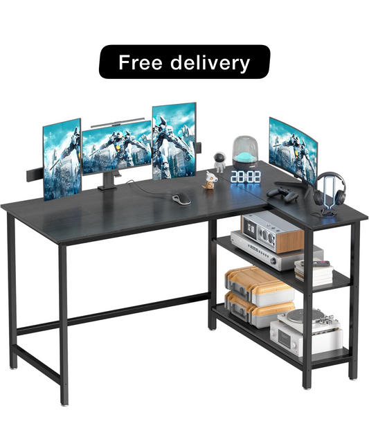L Shaped Desk, 110x80cm Gaming Computer Desk