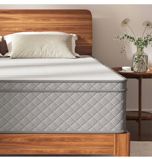 12 Inch Double Mattress, 7-Zone Hybrid Double Bed Mattresses, Memory Foam Mattress with Pocket Sprung