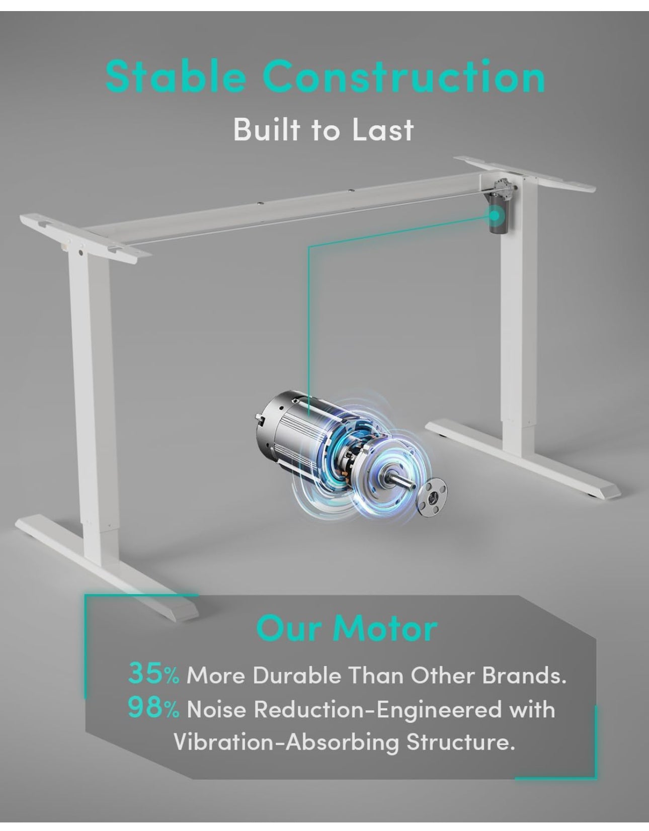 Electric Height Adjustable Standing Desk with digital display control panel, 60x100cm