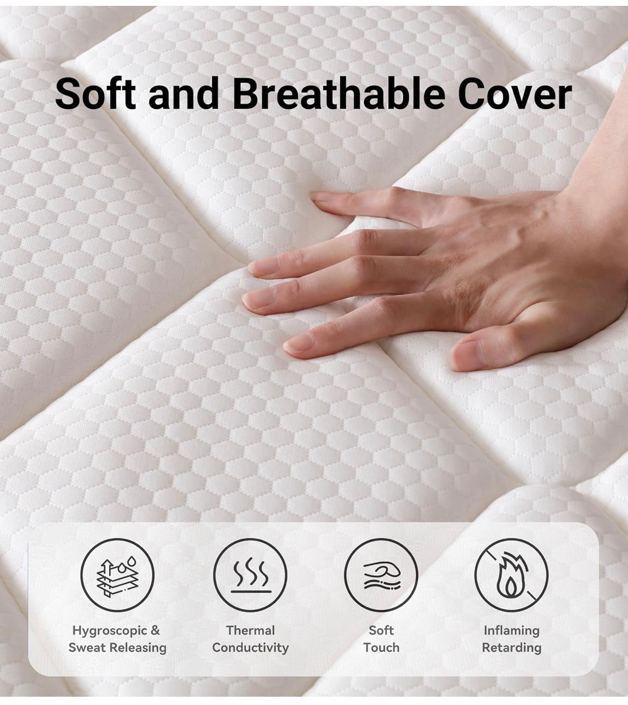 King Size Mattress 5FT, 10.6 Inch Gel Memory Foam Pocket Spring Hybrid, Medium Firm Orthopedic Mattress Back Pain Relief - Edge Support 150x200x27cm