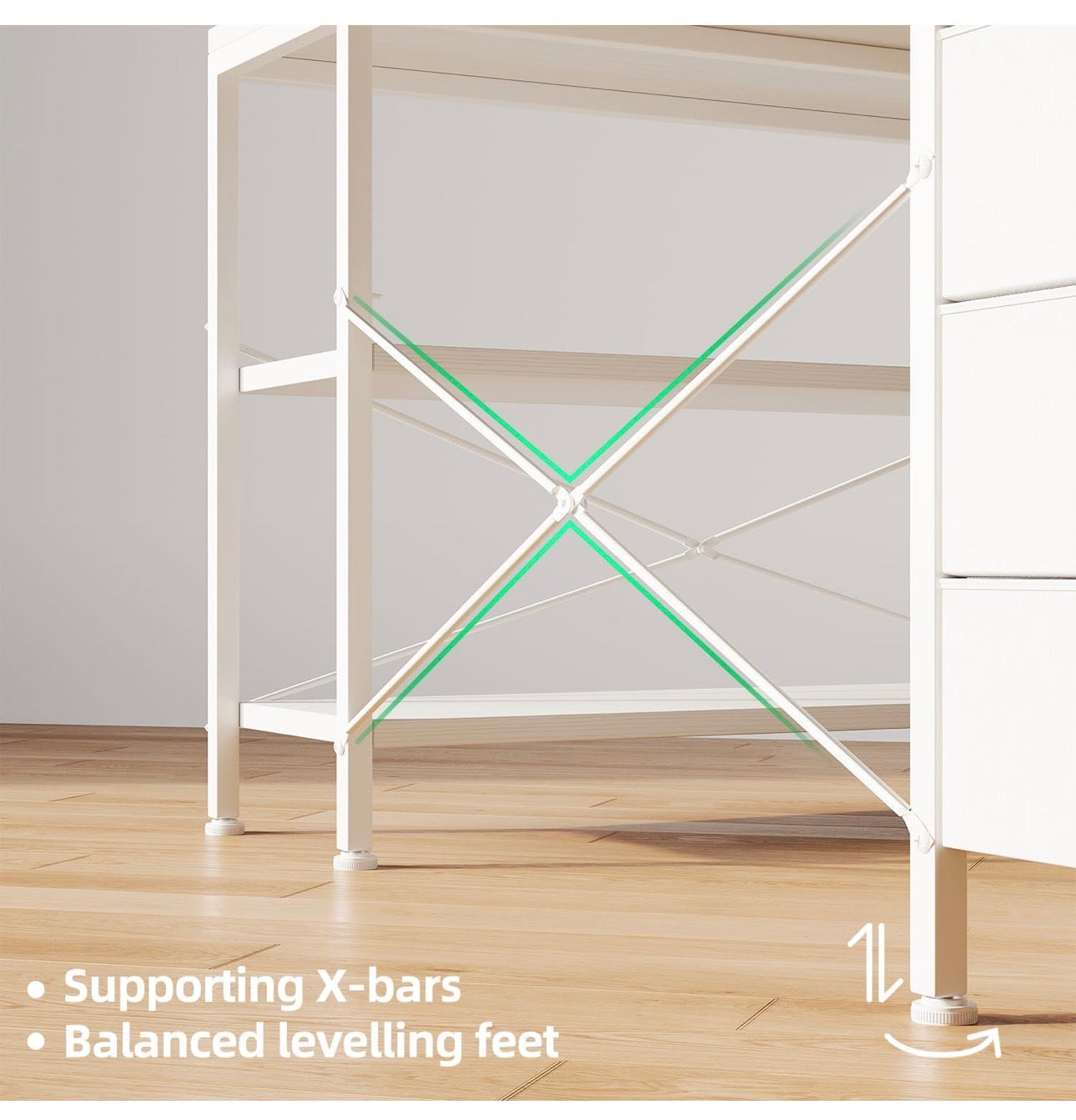 120cm Corner Desk with Drawers, Reversible L shaped Computer Desk with Power Outlet, Home Office Desk with USB Charging Port, White
