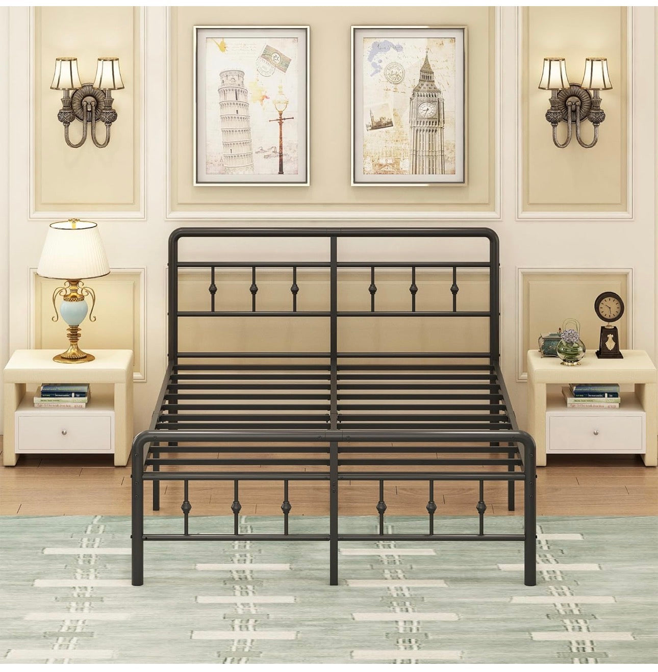 King Size Bed Frame with Victorian Headboard