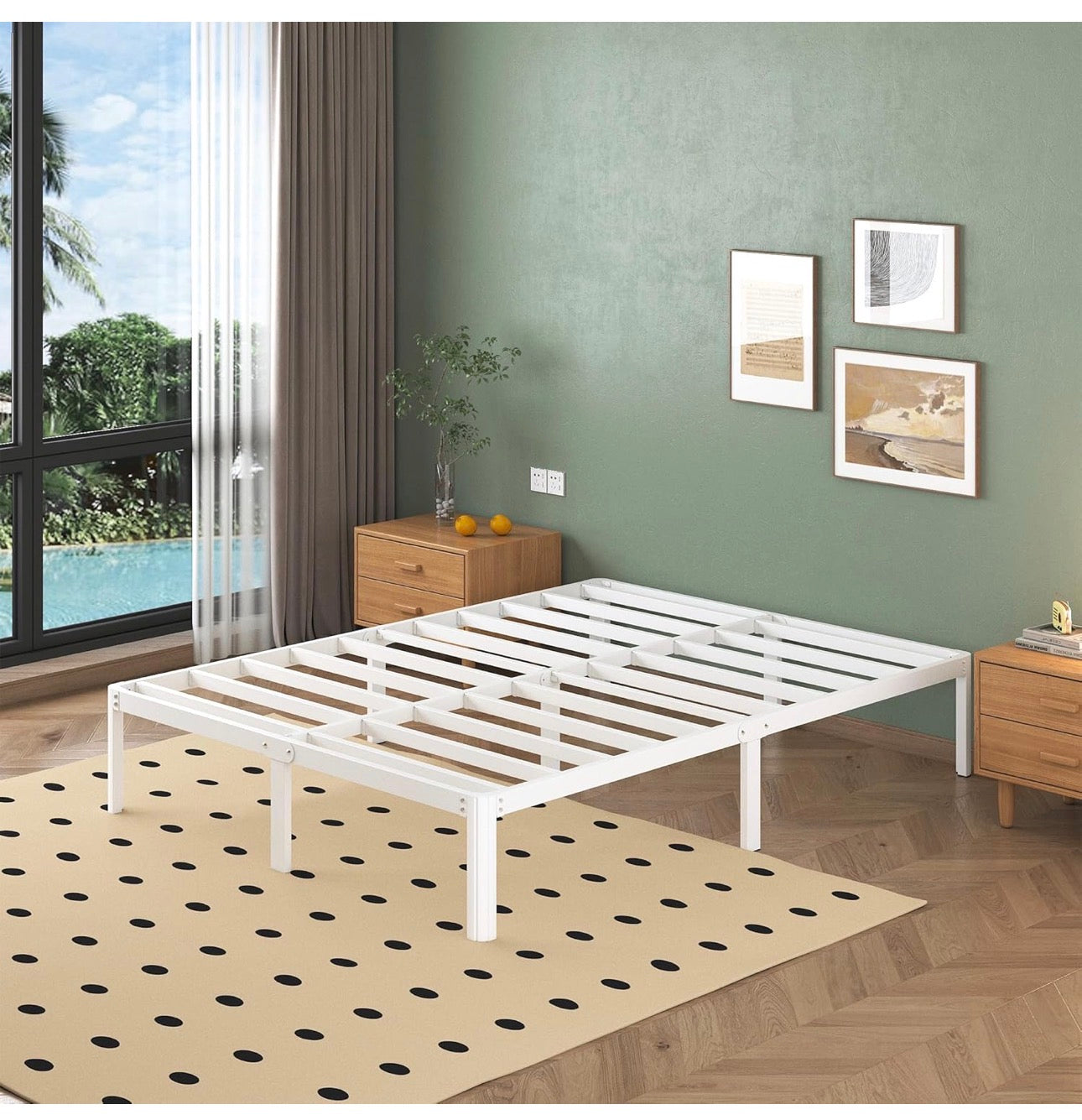 6ft Super King Bed Frame 30.5 cm High with Rounded Corner Legs