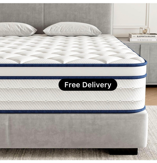 King Mattress, Memory Foam 7-Zone Pocket Spring hybrid Mattress
150x200x25cm, Medium Firm Feel for Pressure & Back Pain Relief, Motion Isolation, Mattress In a Box