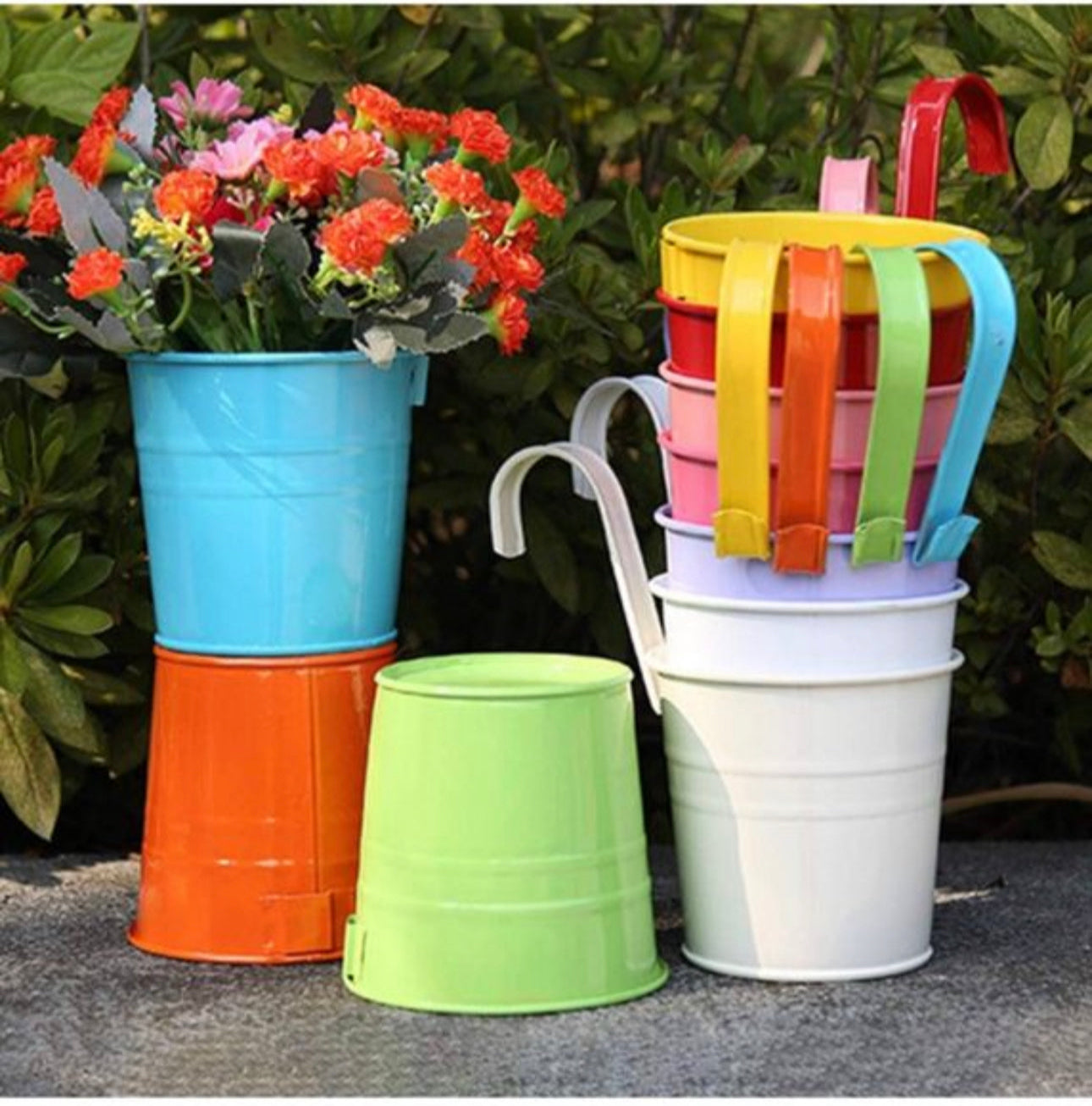 10 Pack Metal Iron Hanging Pots