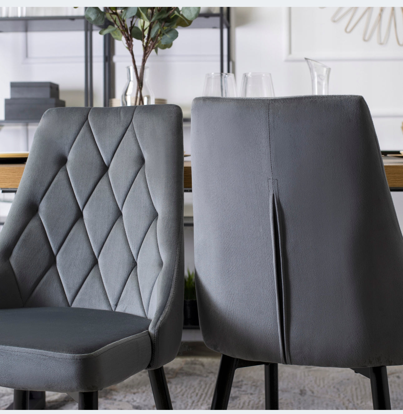 Set of 4x Velvet Upholstered Chairs