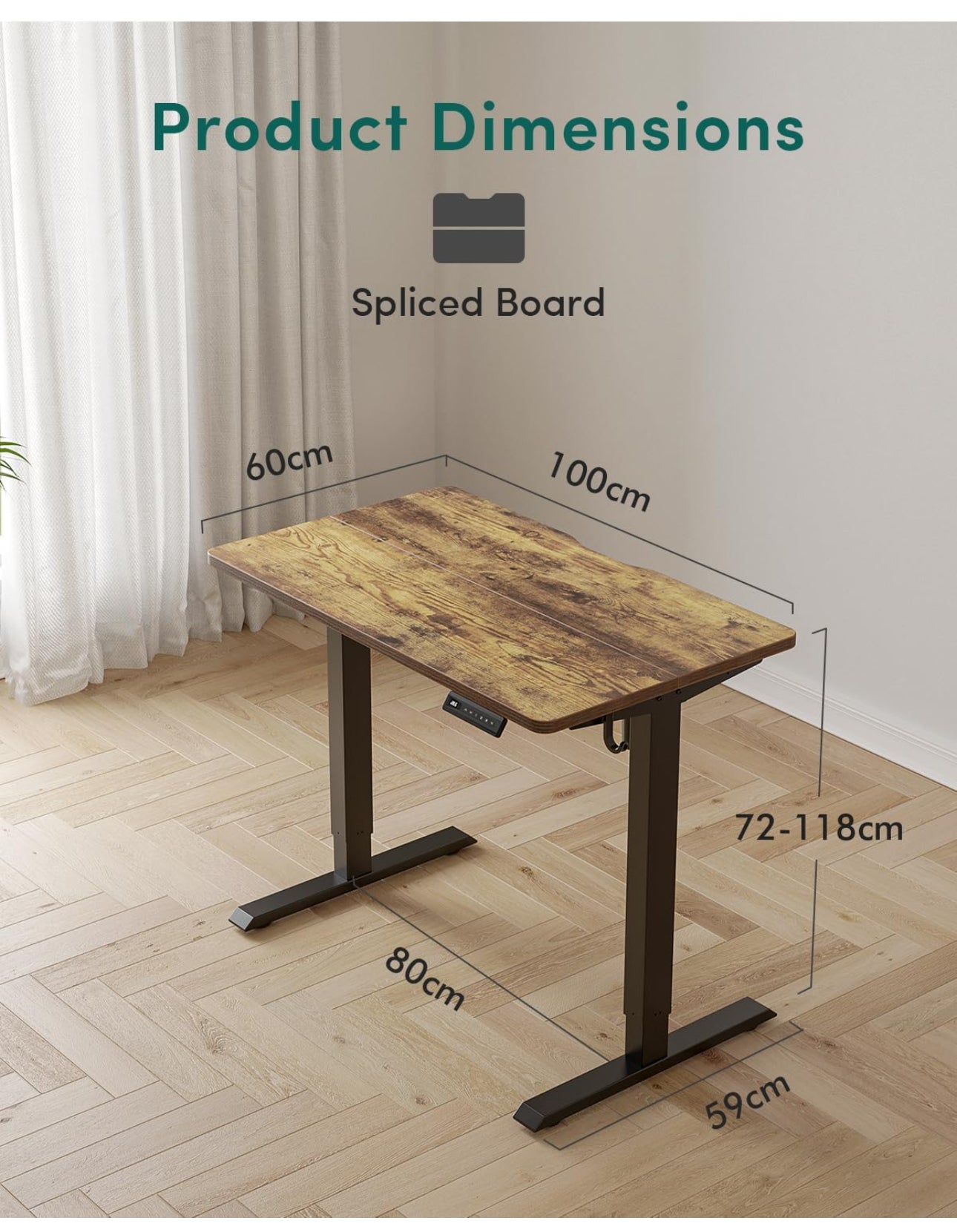 Electric Standing Desk 100 X 60 cm Heigh Adjustable