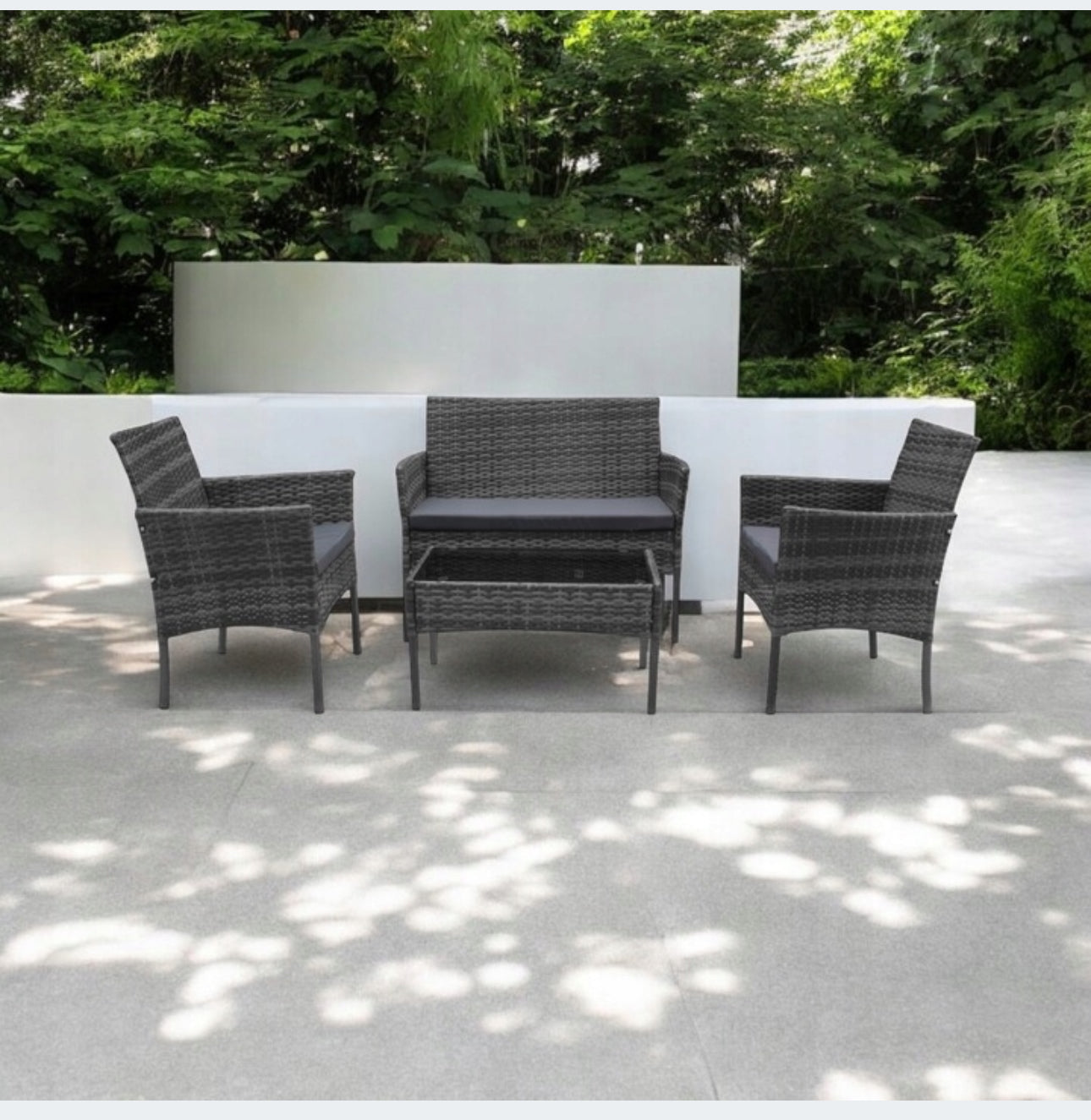 GARDEN FURNITURE SET TECHNO RATTAN GRAY