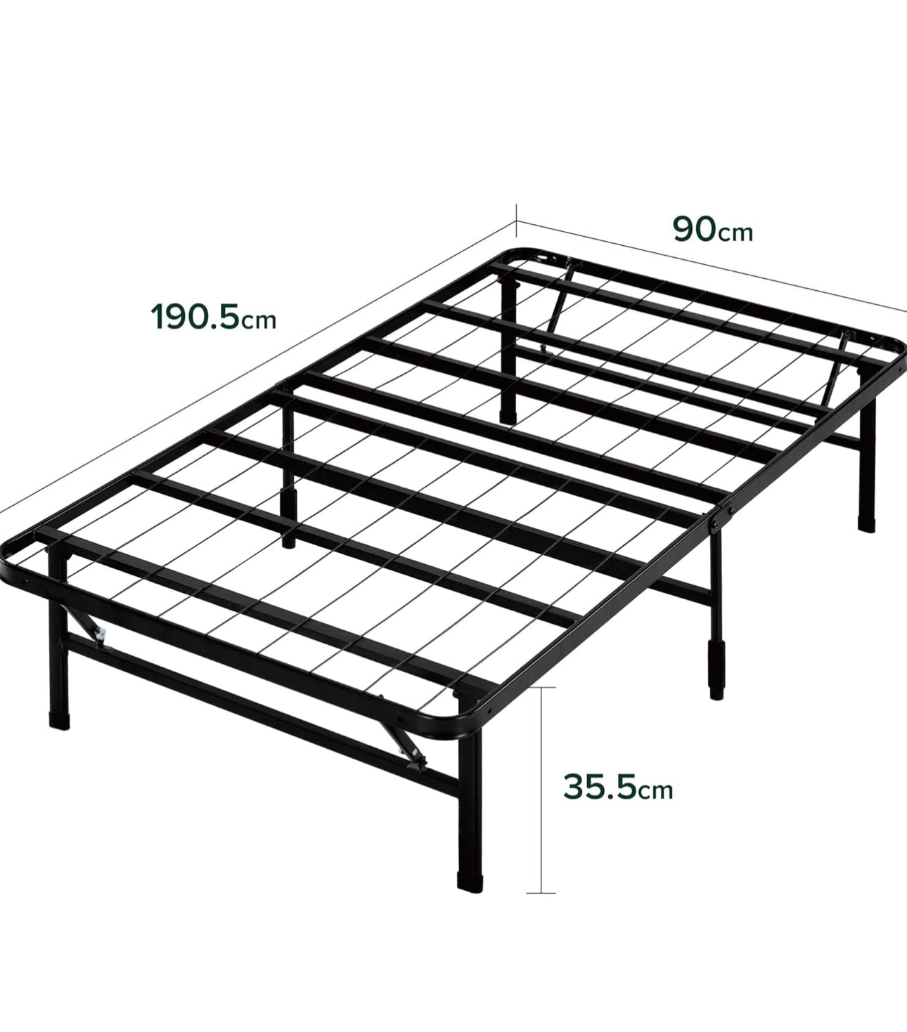Zero Assembly Bed Frame - Single 90x190cm - 35cm Height - Metal