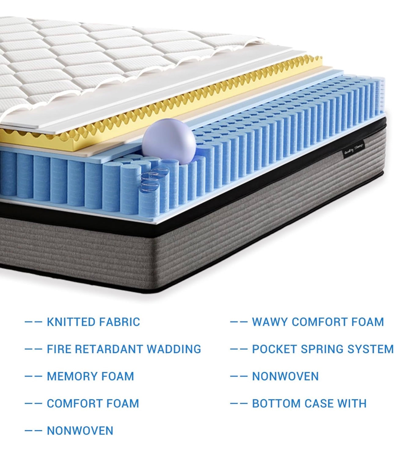 King Size Mattress 5FT, 10.6 Inch Gel Memory Foam Pocket Spring Hybrid, Medium Firm Orthopedic Mattress Back Pain Relief - Edge Support 150x200x27cm