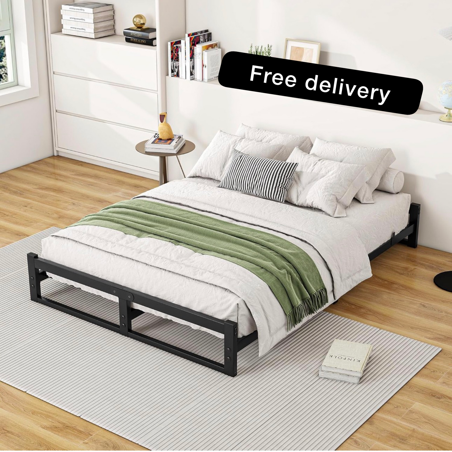 Double Bed Frame,4ft6 Floor Bed Frame Double Bed B