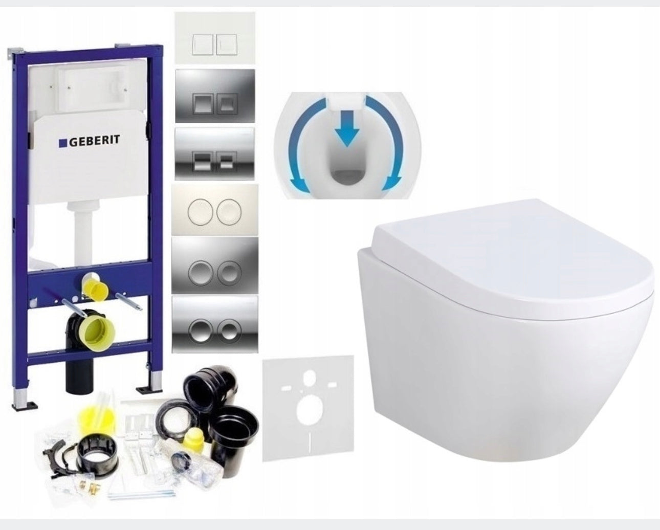 7in1 Concealed Set - Geberit + Shell + button