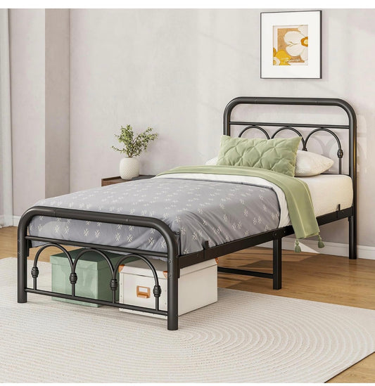 3ft Single Bed Frame with Headboard(90x190cm)