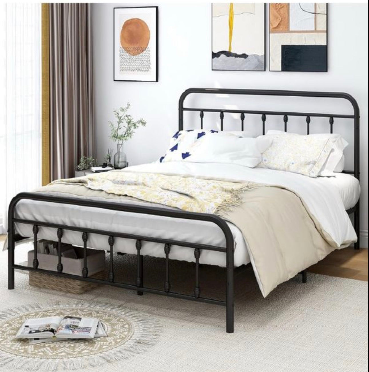 King Size Bed Frame with Headboard and Footboard S