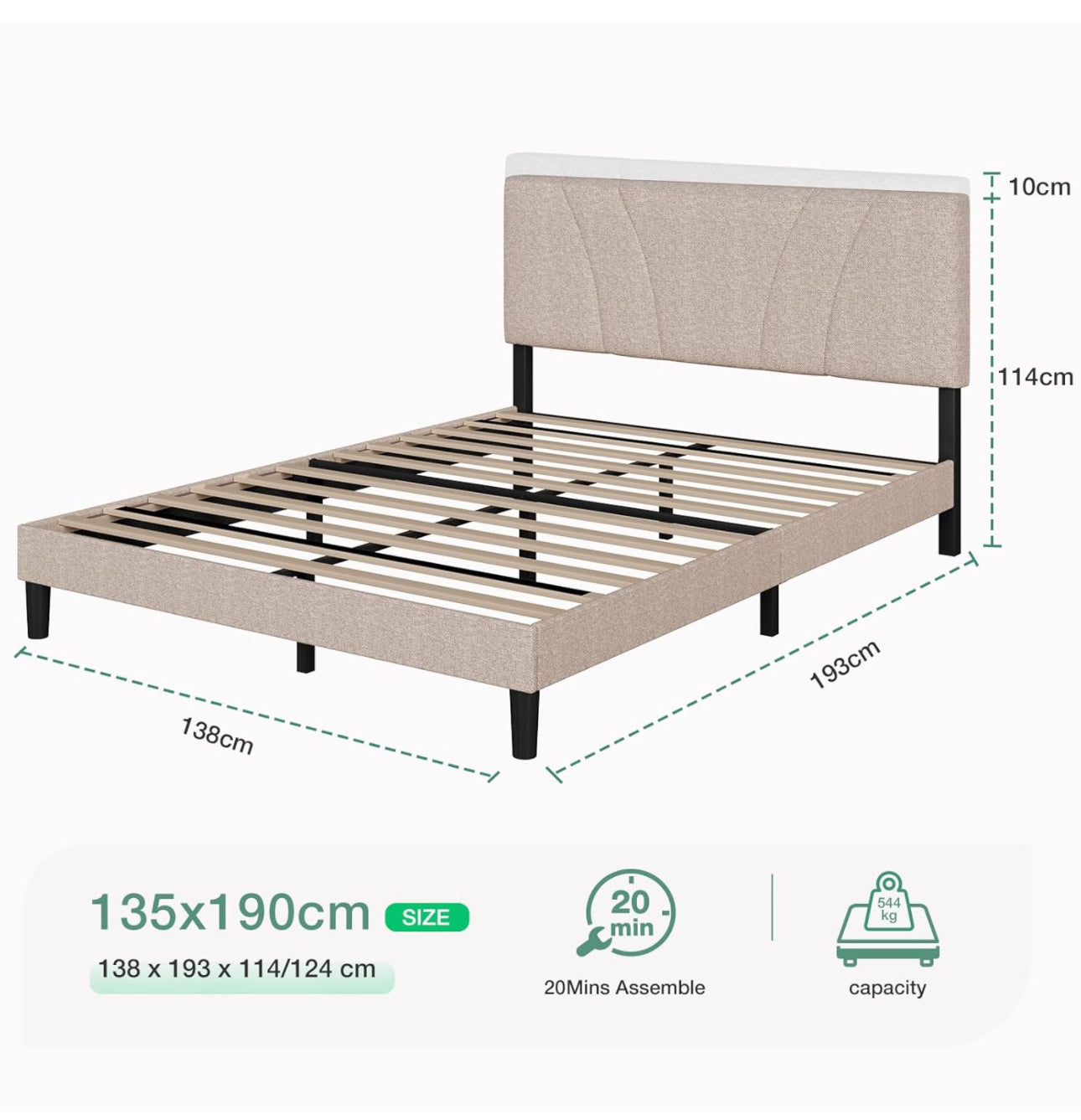 Upholstered Platform Bed Frame