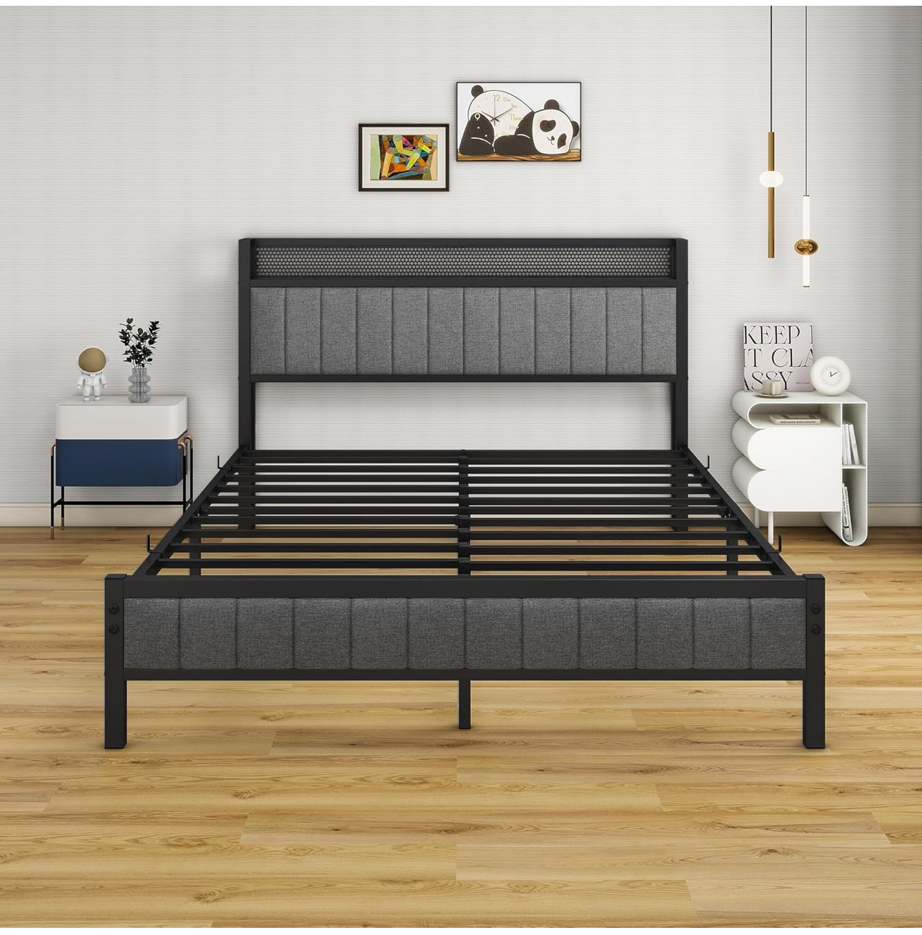 King Size Bed Frame With Storage Headboard