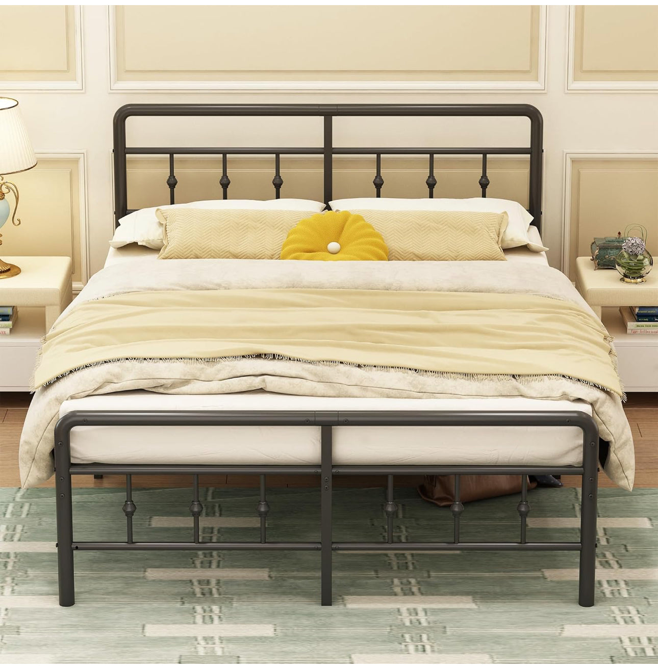 Super King Bed Frame with Victorian Headboard and Footboard