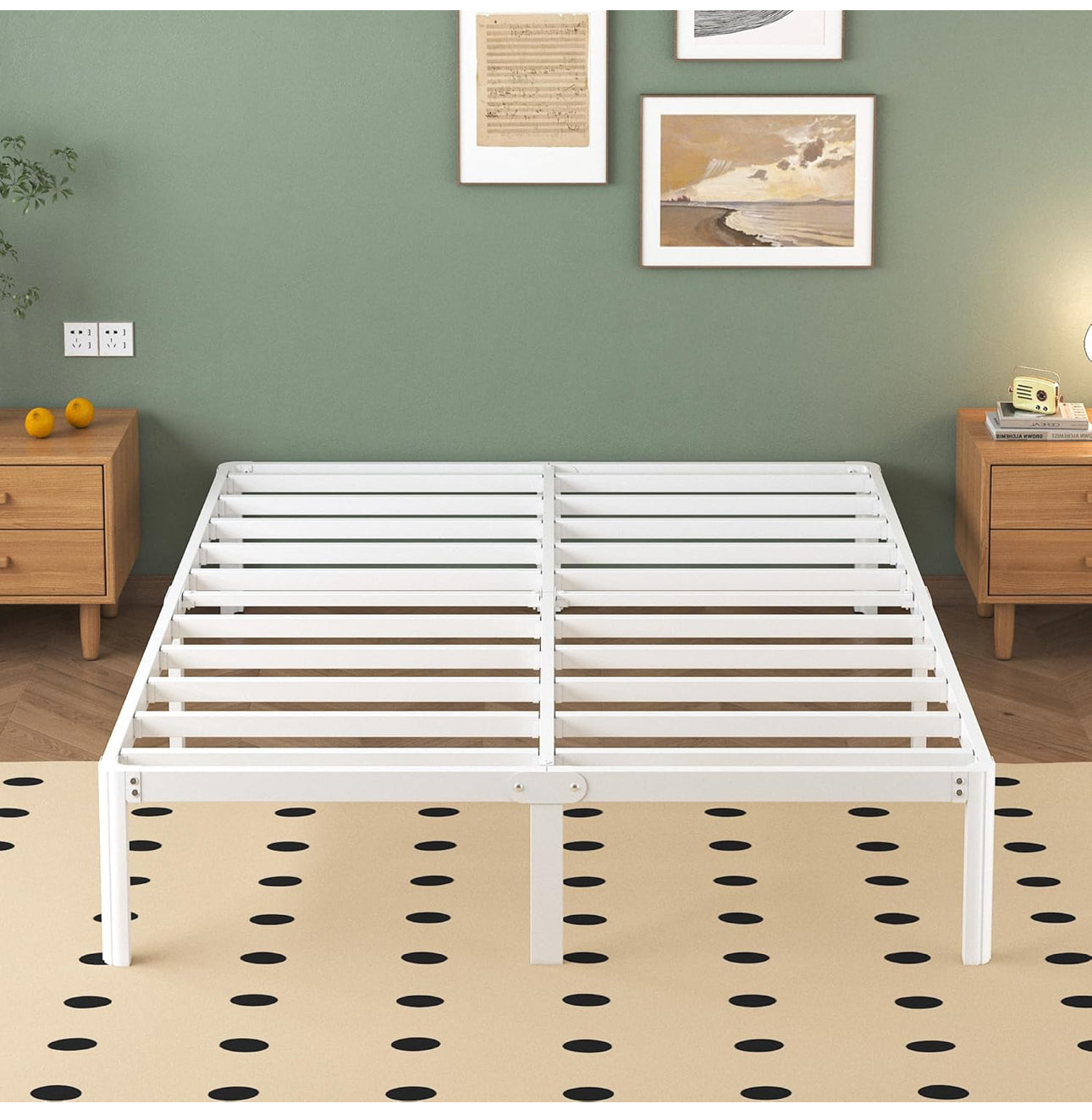 King Size Bed Frame 30.5 cm High with Rounded Corner Legs