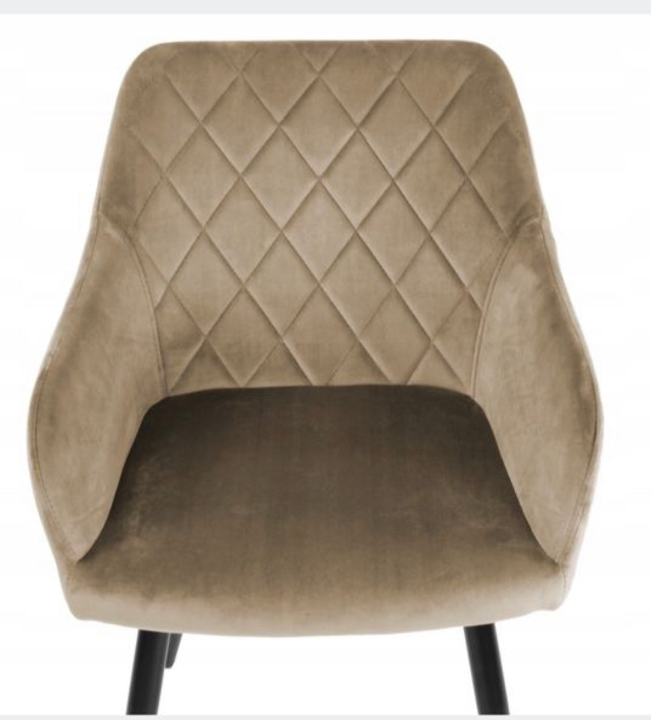 Set of 4 Shades of beige upholstered chairs