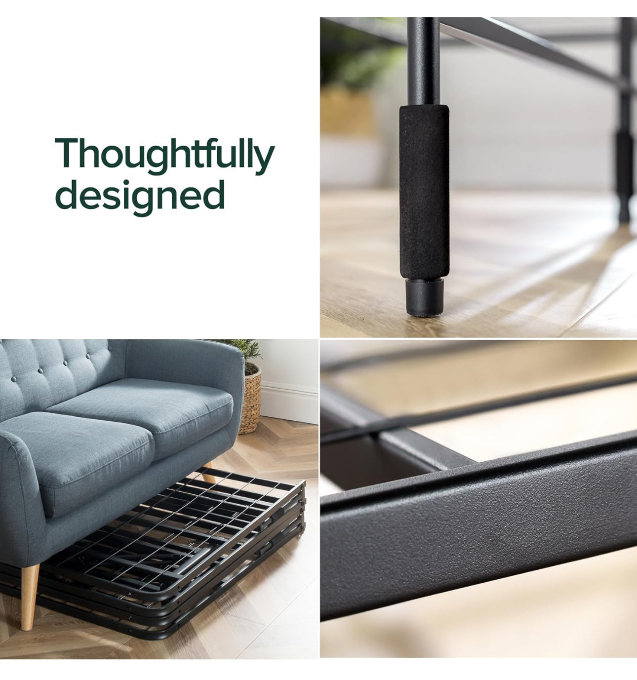 Zero Assembly Bed Frame - Single 90x190cm - 35cm Height - Metal