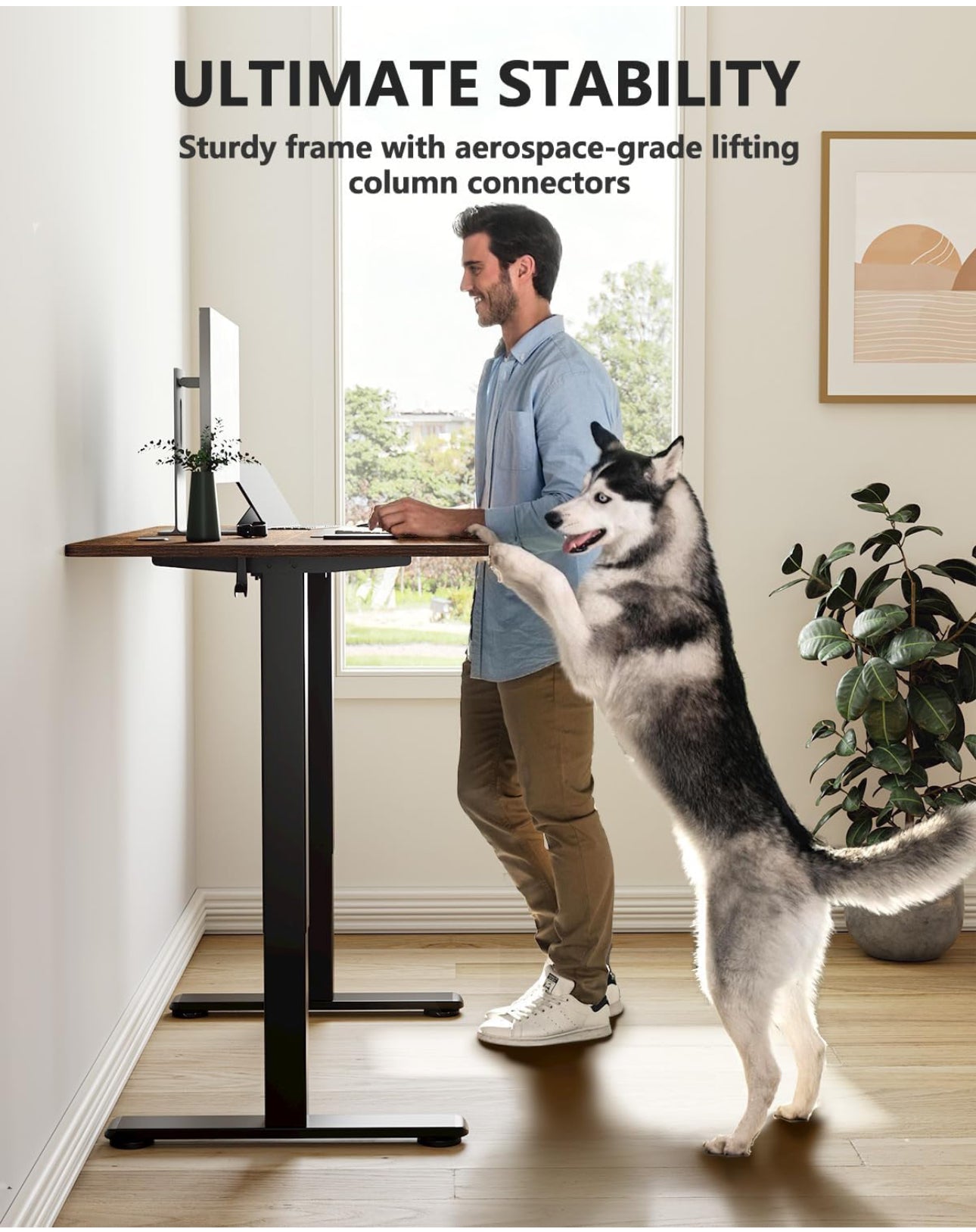 100 x 60cm Electric Height Adjustable Standing Desk
