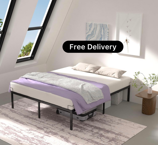 Super King Size Bed Frame 180 x 200 cm - Sturdy Metal Bed Frame with Steel Slat Support - 36cm Height