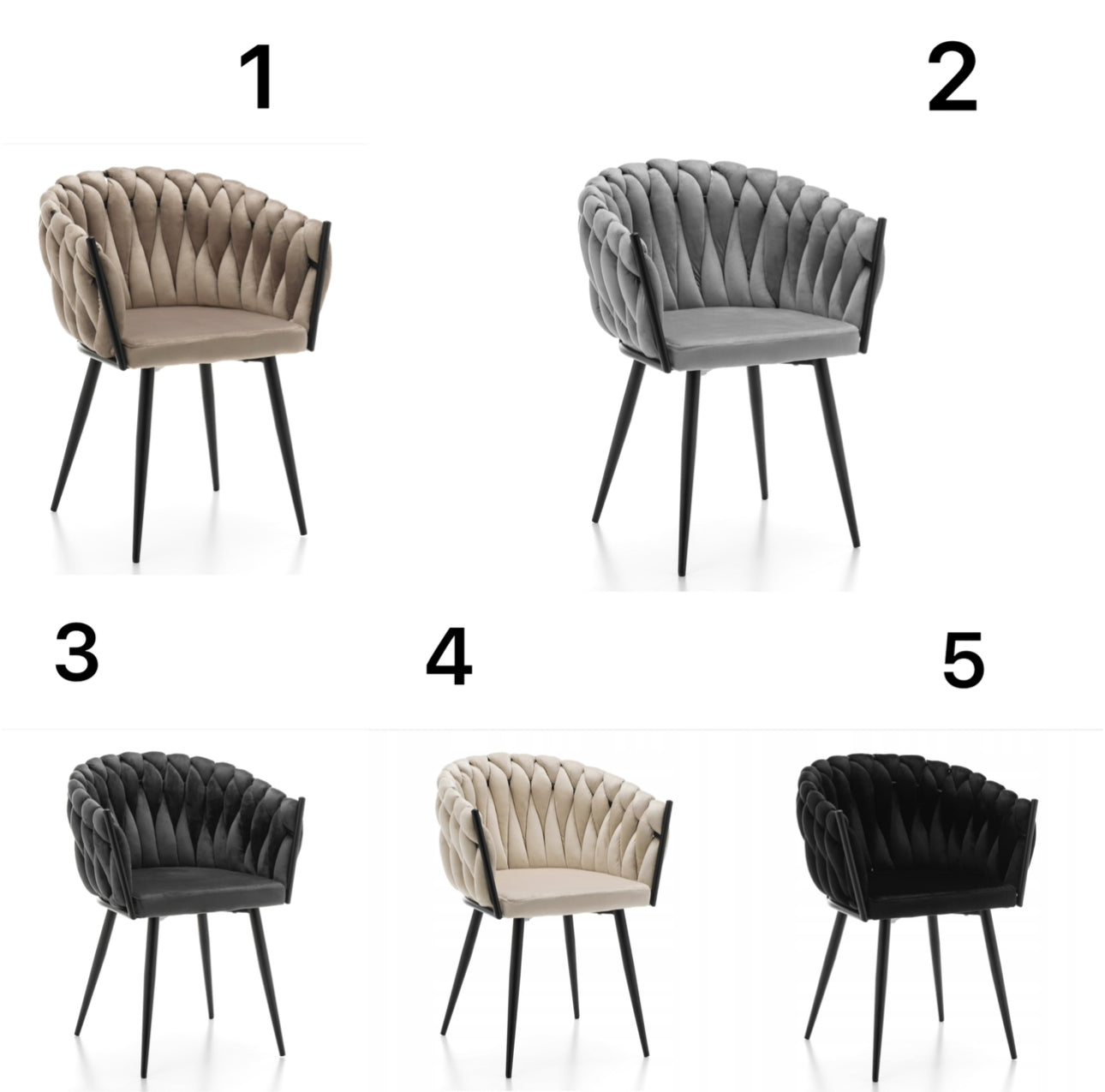 Set of 4 GLAMOR LIVING ROOM VELOR MODERN LATINA UPHOLSTERY CHAIR