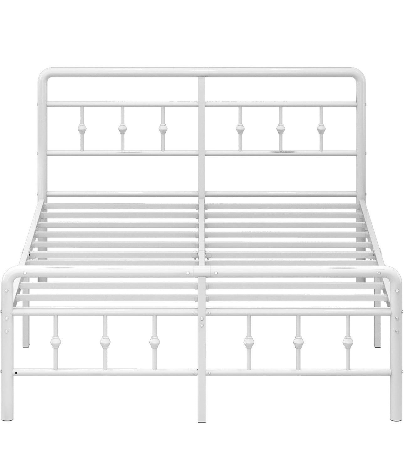 4ft6 Double Bed Frame with Headboard and Footboard, Metal Double Bed Frame Under Bed Storage 36cm