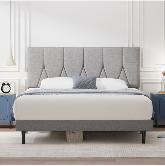 Small Double Bed Frame, Light Grey