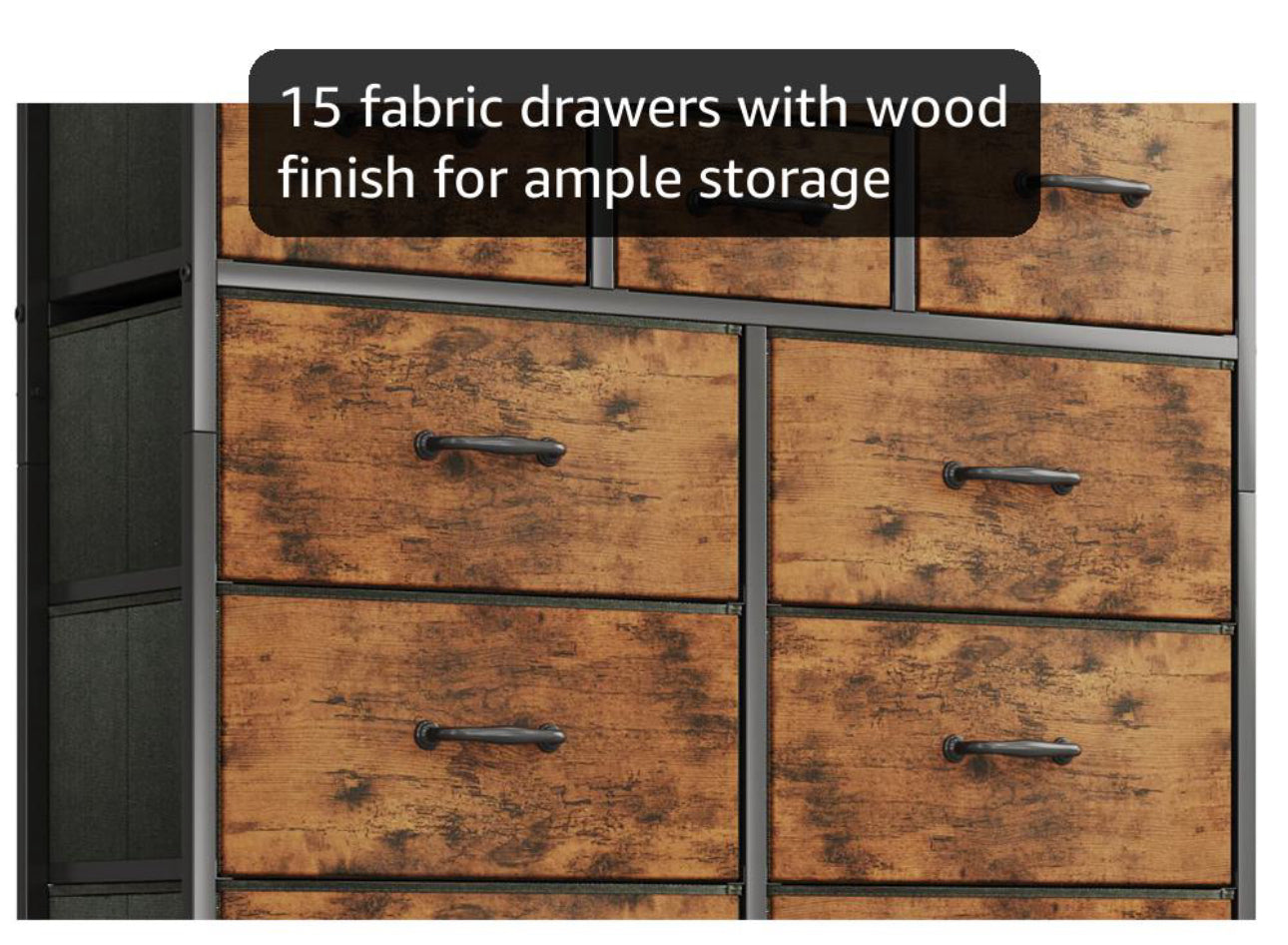Chest of Drawers,Dresser for Bedroom with 15 Drawers