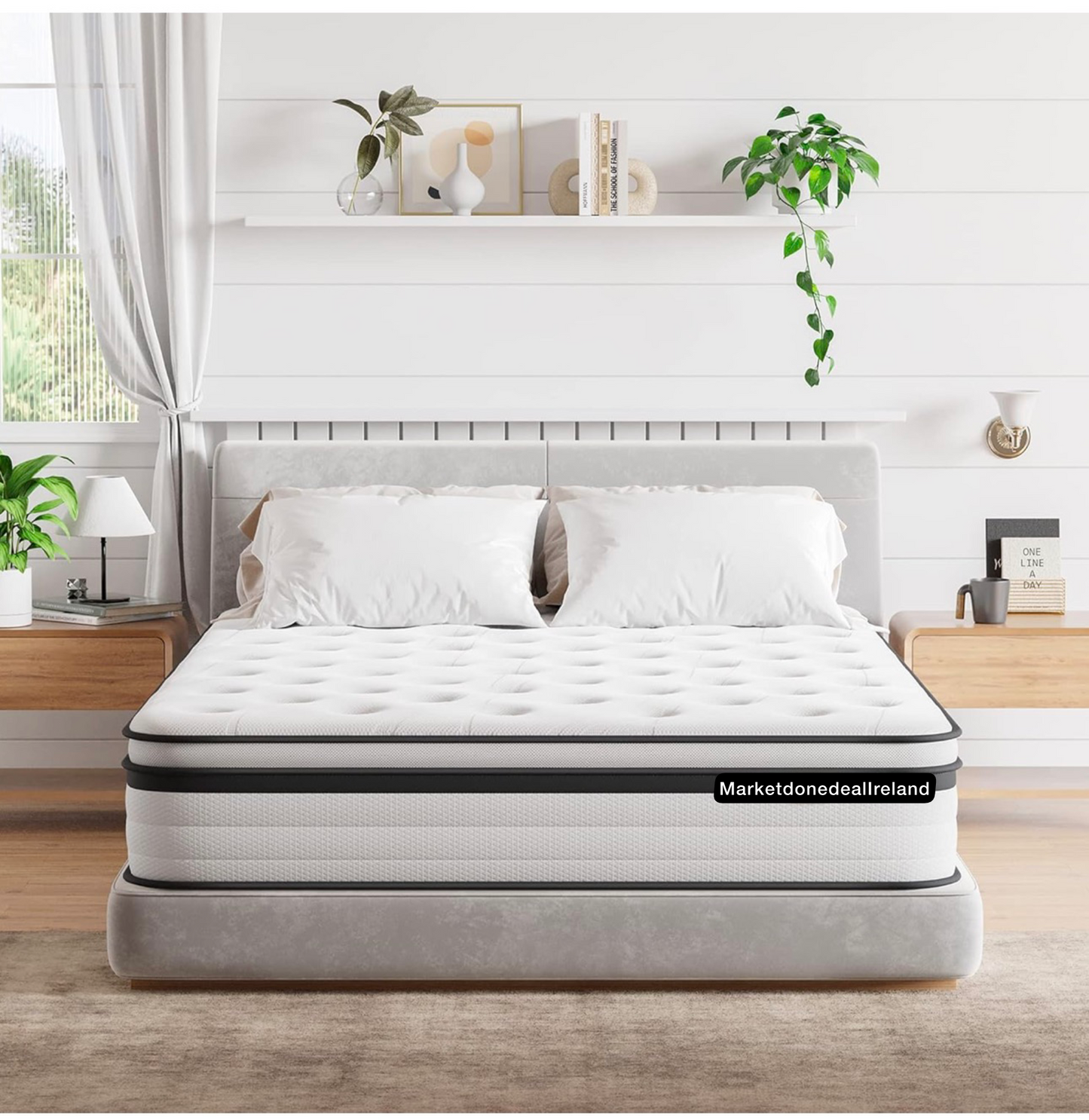 Double Mattress 4FT6, 10.6 Inch Gel Memory Foam Pocket Sprung Orthopedic Mattress Edge Support & Motion