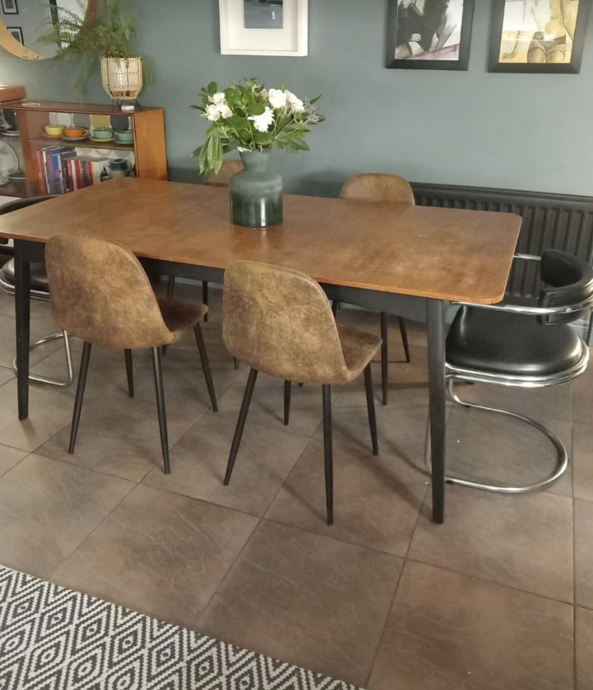 Set of 6 Suede Dining Chairs Soft Chairs Upholster