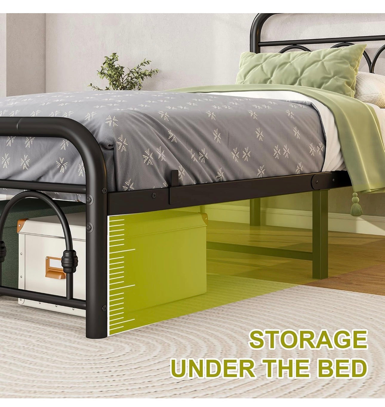 3ft Single Bed Frame with Headboard(90x190cm)