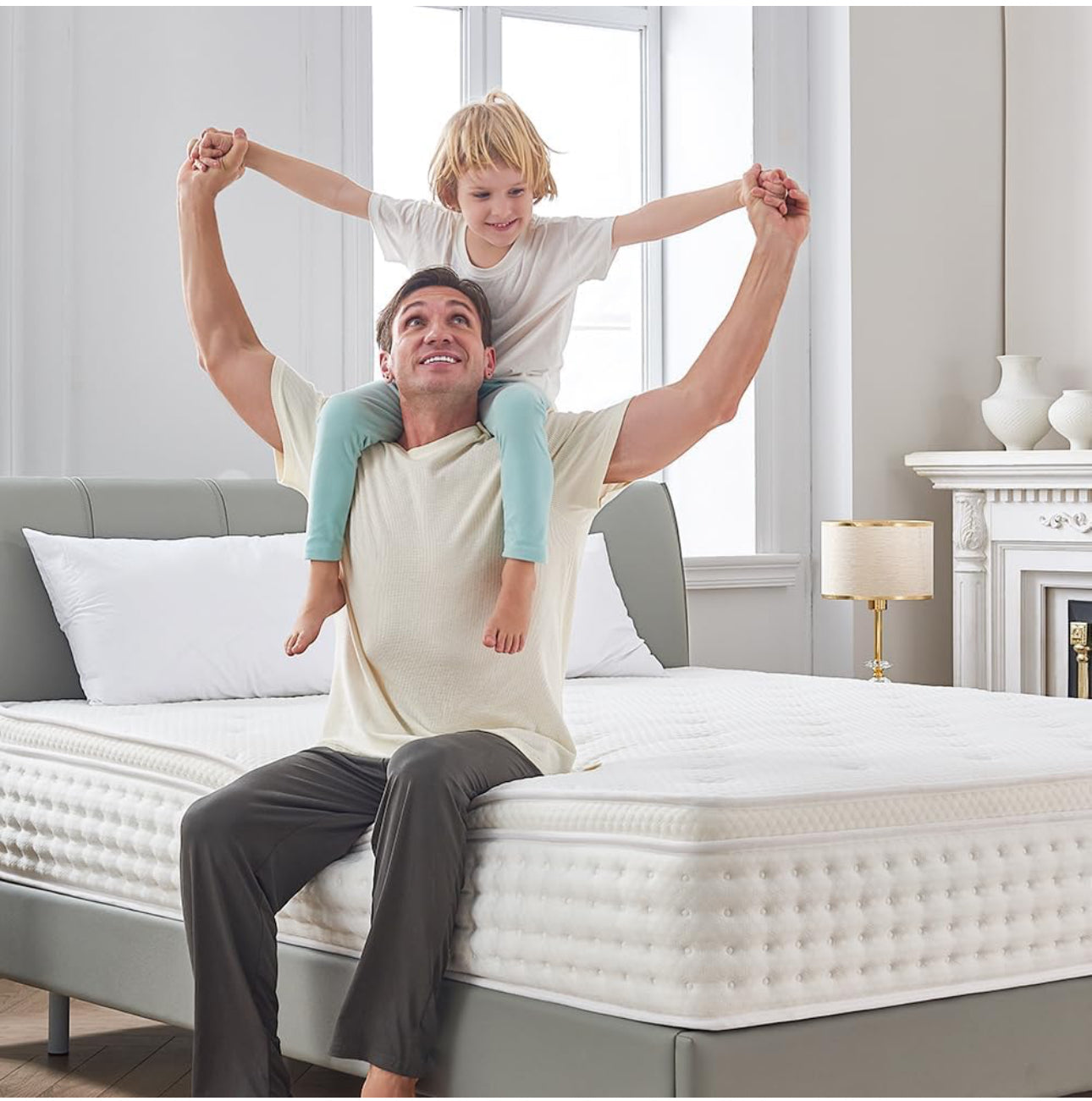 Small Double Mattress,10.2 Inch Medium Firm Memory Foam Pocket Sprung