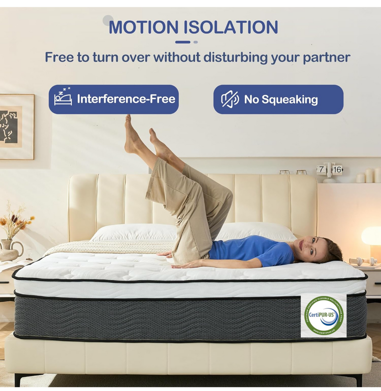 Super King Mattress,11 Inch Hybrid Mattress 6FT with Breathable Foam and Individually Pocket Spring