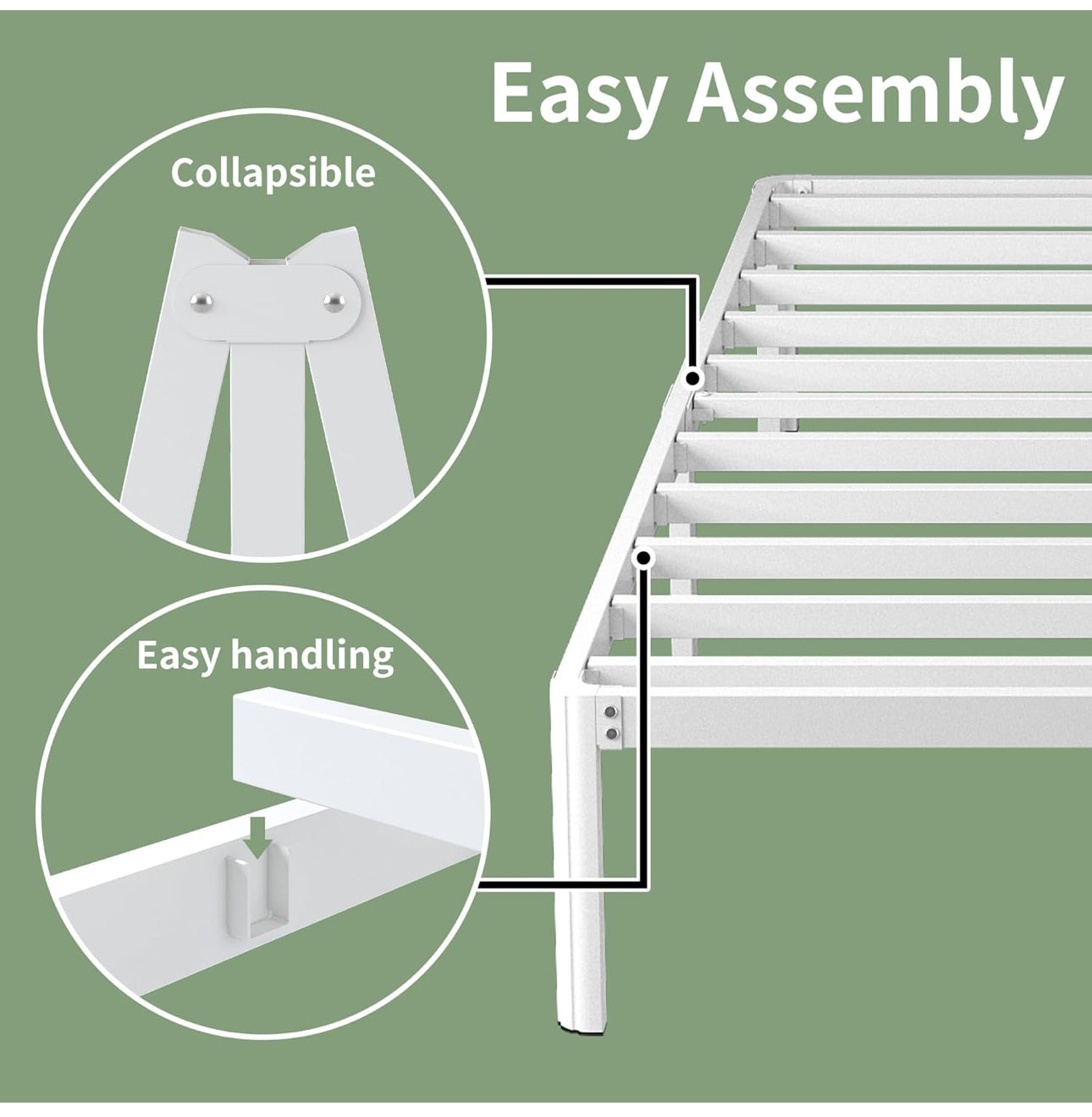 King Size Bed Frame 30.5 cm High with Rounded Corner Legs
