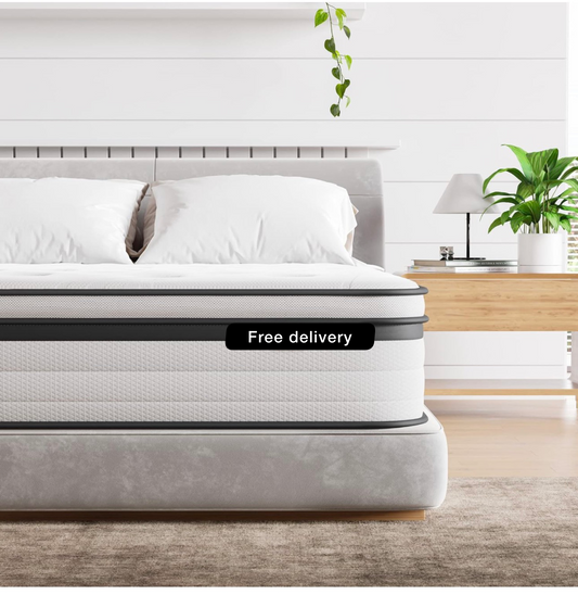 Double Mattress 4FT6, 10.6 Inch Gel Memory Foam Pocket Sprung Orthopedic Mattress Edge Support & Motion