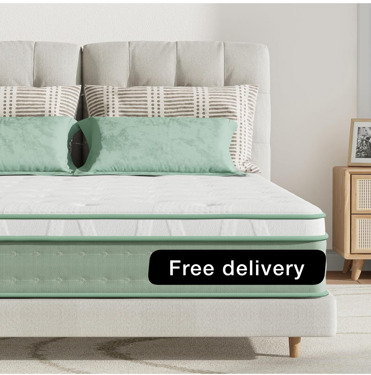 King mattress Size 9.8 Inch 3-Zone Gel Memory Foam Pocket Sprung Mattress