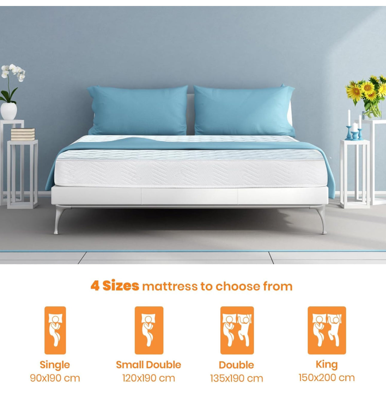 King Size Hybrid Spring and Memory Foam Mattress