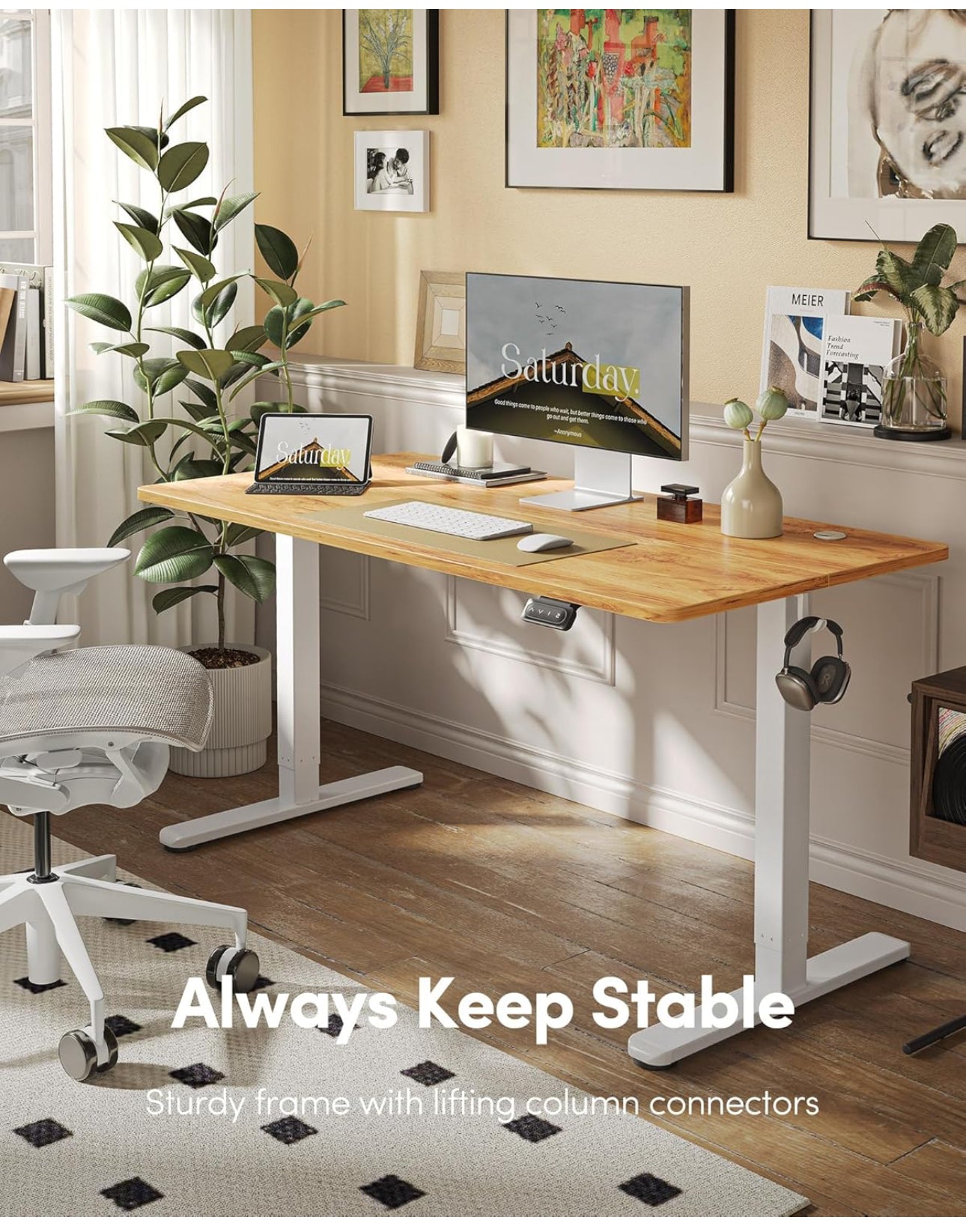 Electric Height Adjustable Standing Desk, 60x152cm